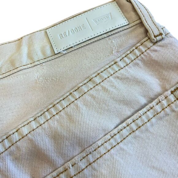 Re/Done x Levi’s Light Pink Distressed The Short Denim Shorts 26 - Picture 4 of 7